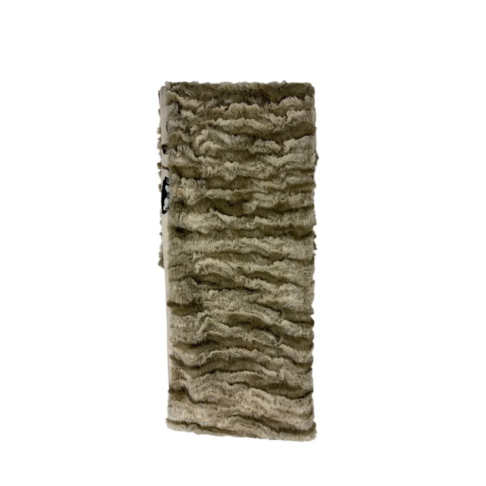 Reversible‎ Faux Fur Infinity Scarf Floral Tan Cream Burgundy Circle Wrap
